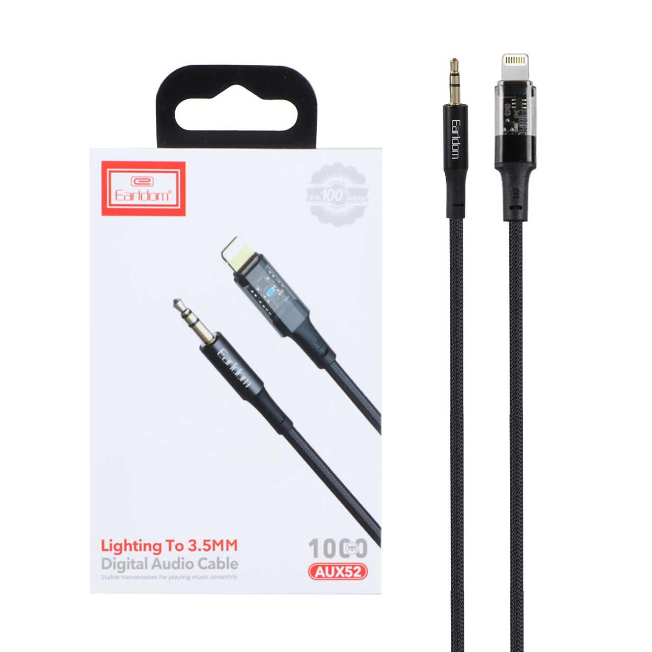 کابل Earldom AUX TO Lightning مدل AUX52 - مشکی